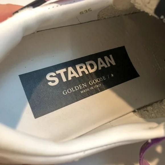 RARE Golden Goose Stardan Customized Embellished Platform Leather Sneakers 35 - Picture 6 of 9